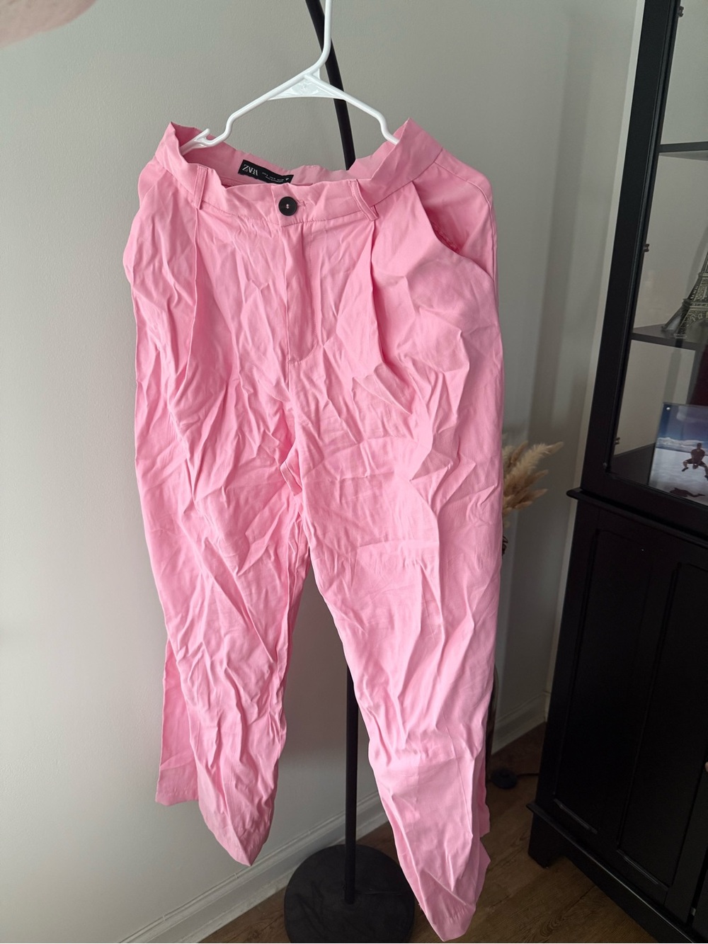 Zara Pastel Pink High-Waist Tapered Trousers